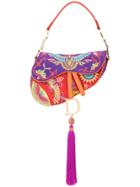 Christian Dior Vintage Saddle Fringe Hand Bag - Purple