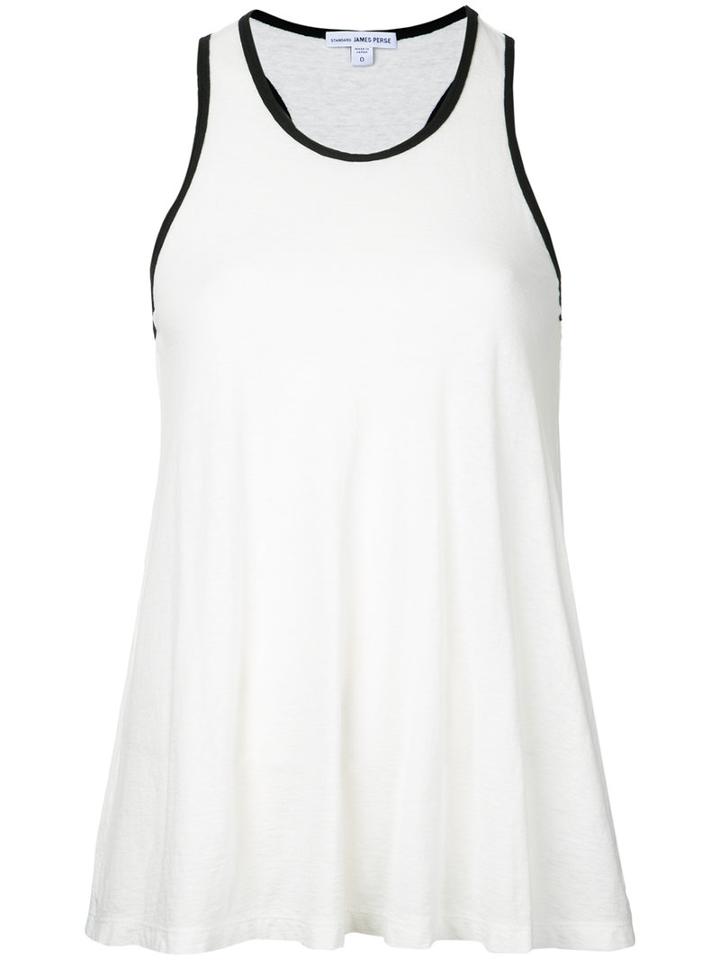 James Perse - Sleeveless Boxy T-shirt - Women - Cotton/linen/flax - 0, White, Cotton/linen/flax
