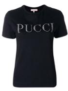 Emilio Pucci Crystal Embellished Logo T-shirt - Black