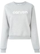 Carven Logo Print Sweatshirt, Women's, Size: L, Grey, Cotton/polyester