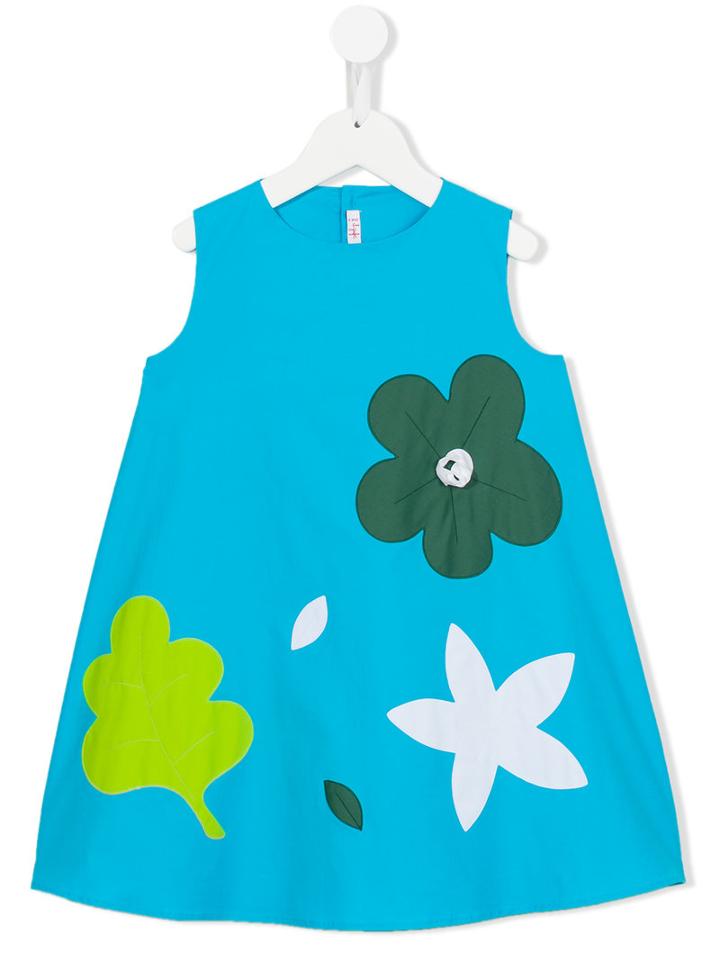 Il Gufo Floral Print Dress, Girl's, Size: 6 Yrs, Blue