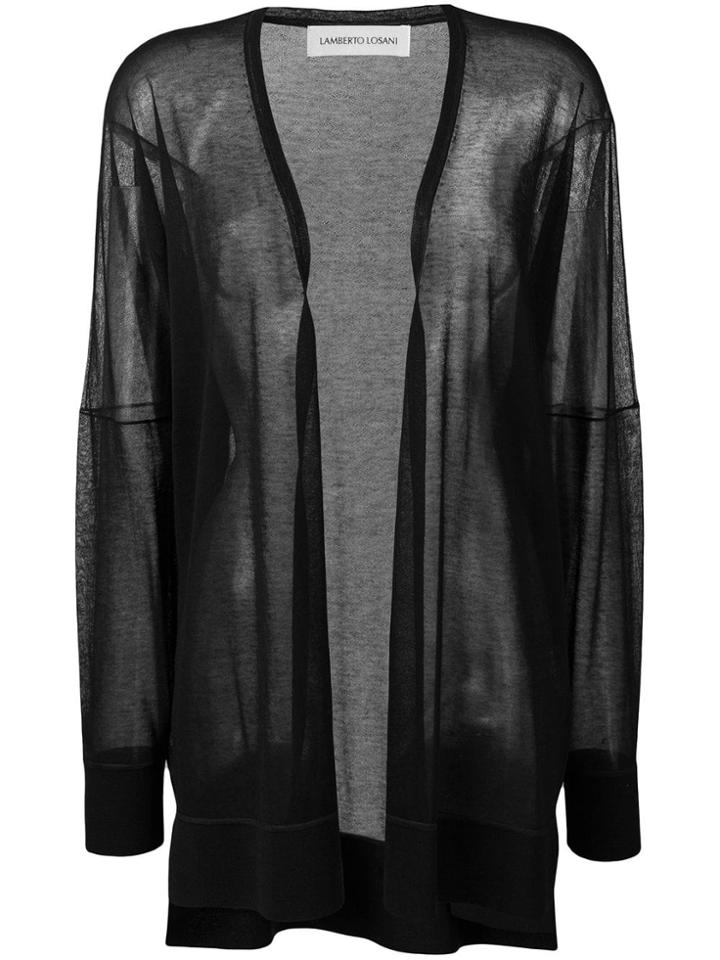 Lamberto Losani Oversized Sheer Cardigan - Black