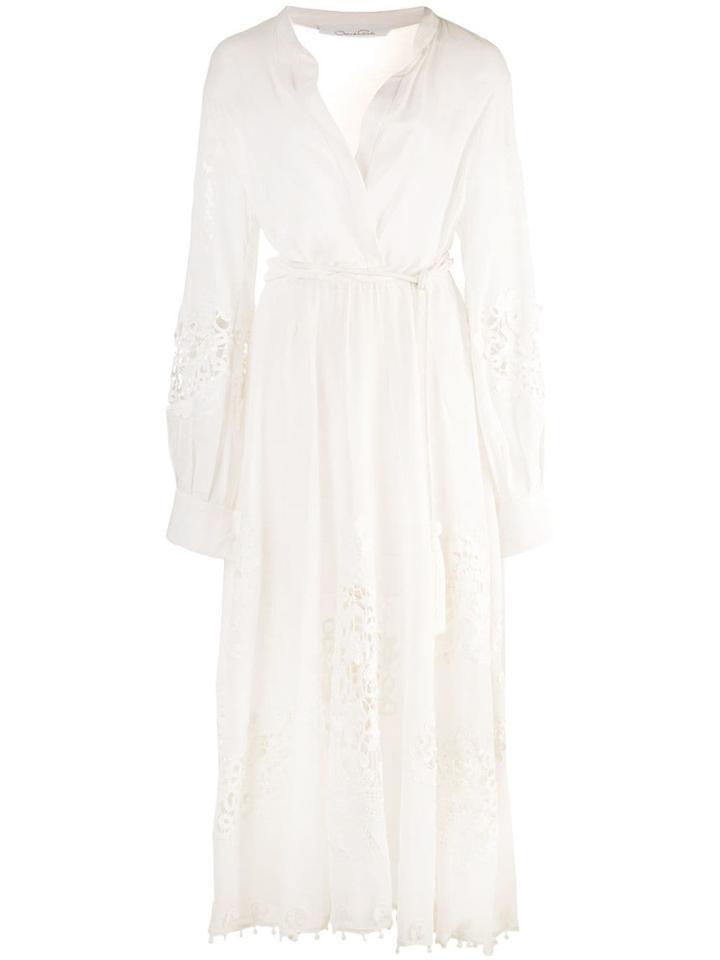 Oscar De La Renta Crochet Lace Detailed Dress - White