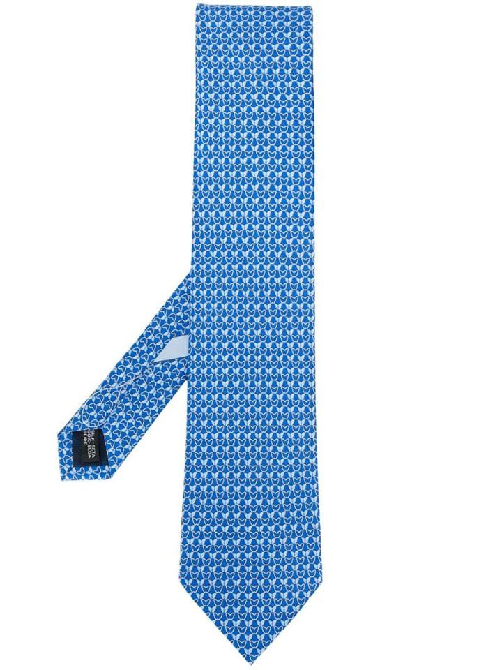 Salvatore Ferragamo Butterfly Pattern Tie - Blue