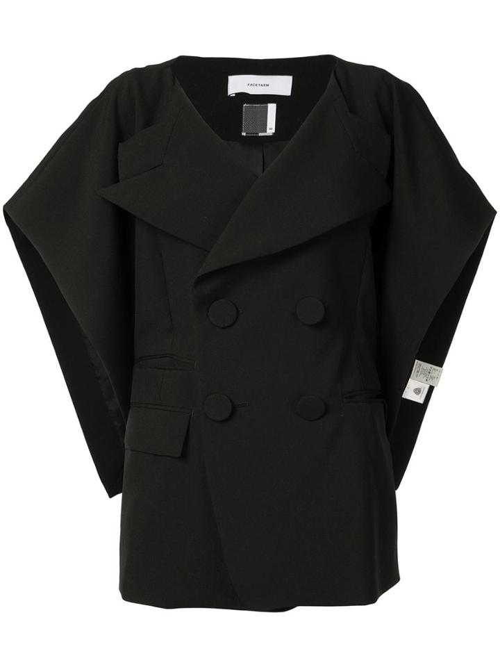Facetasm Cape Sleeved Jacket - Black