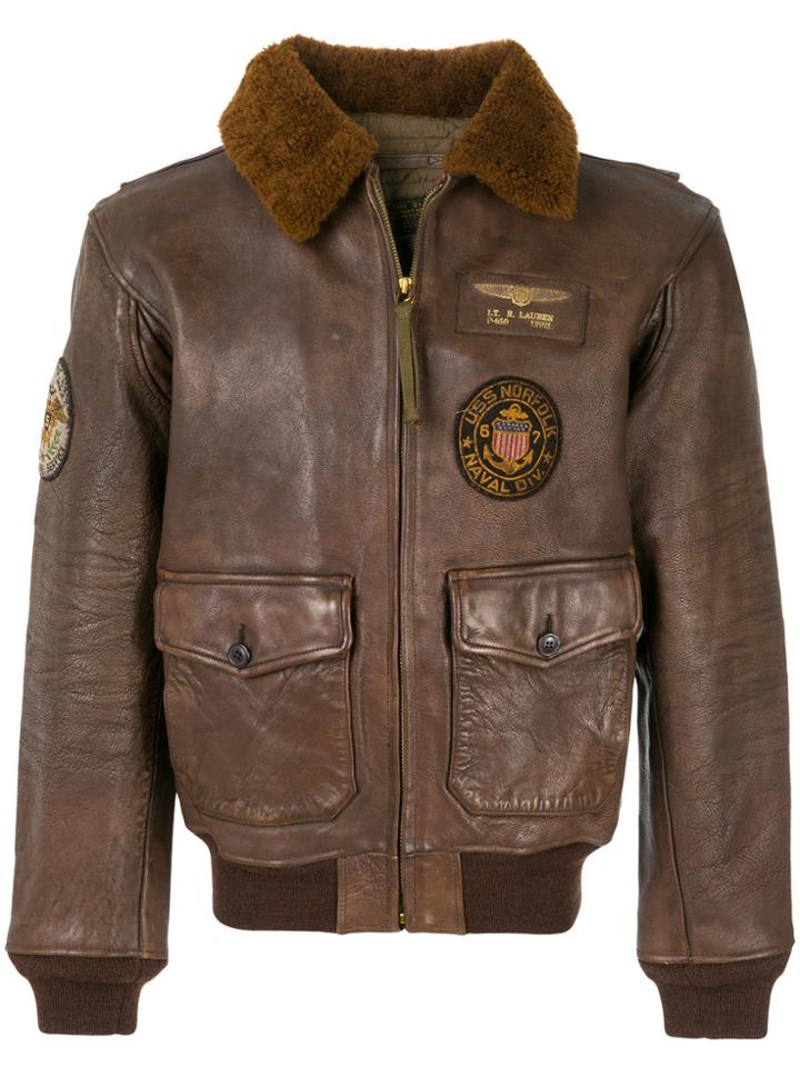 Polo Ralph Lauren Patch Appliqués Pilot Jacket - Brown