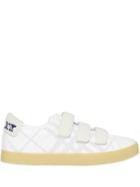 Burberry Strap Detail Perforated Check Sneakers - White