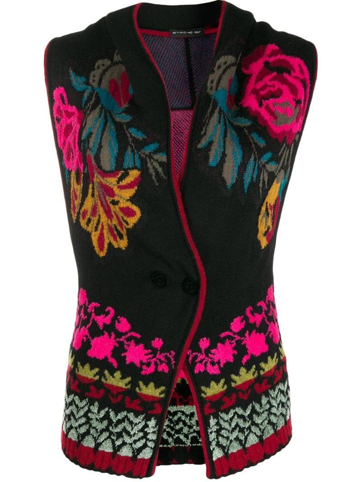 Etro Floral Jacquard Waistcoat - Black