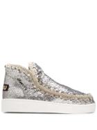 Mou Metallic High Top Sneakers - Silver