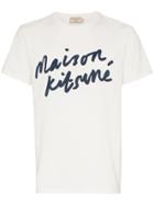 Maison Kitsuné Logo Print Cotton T-shirt - White