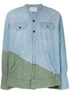 Greg Lauren Distressed-style Hybrid Shirt - Blue
