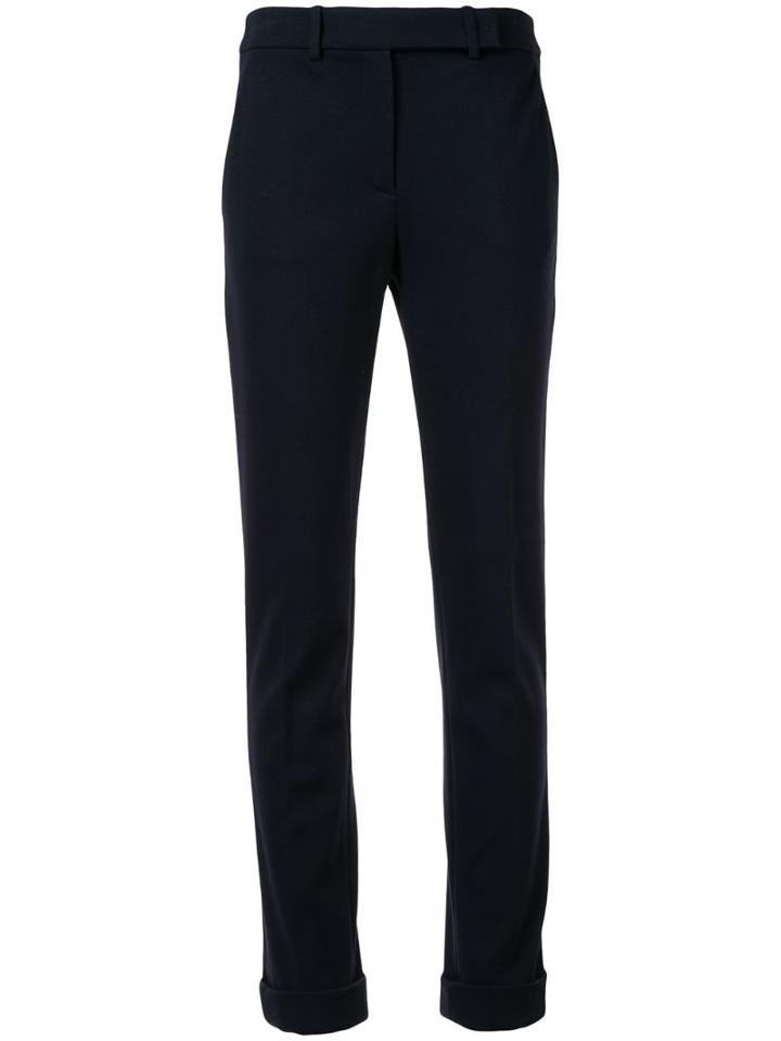 Paule Ka Straight Leg Turn Up Trousers - Black