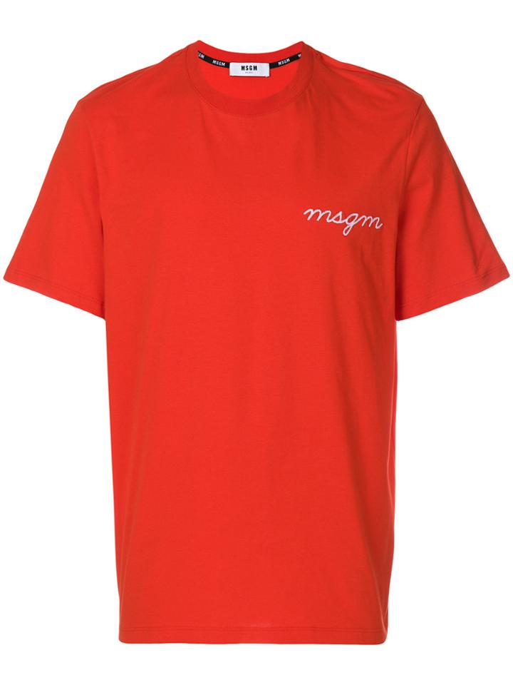 Msgm Branded T-shirt - Red