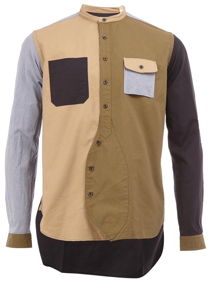 Wooster + Lardini Colour Block Asymmetric Shirt