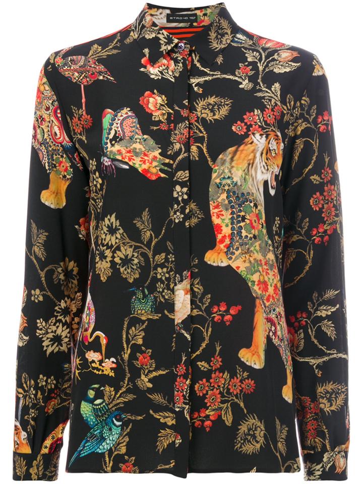 Etro Striped Floral Print Blouse - Multicolour