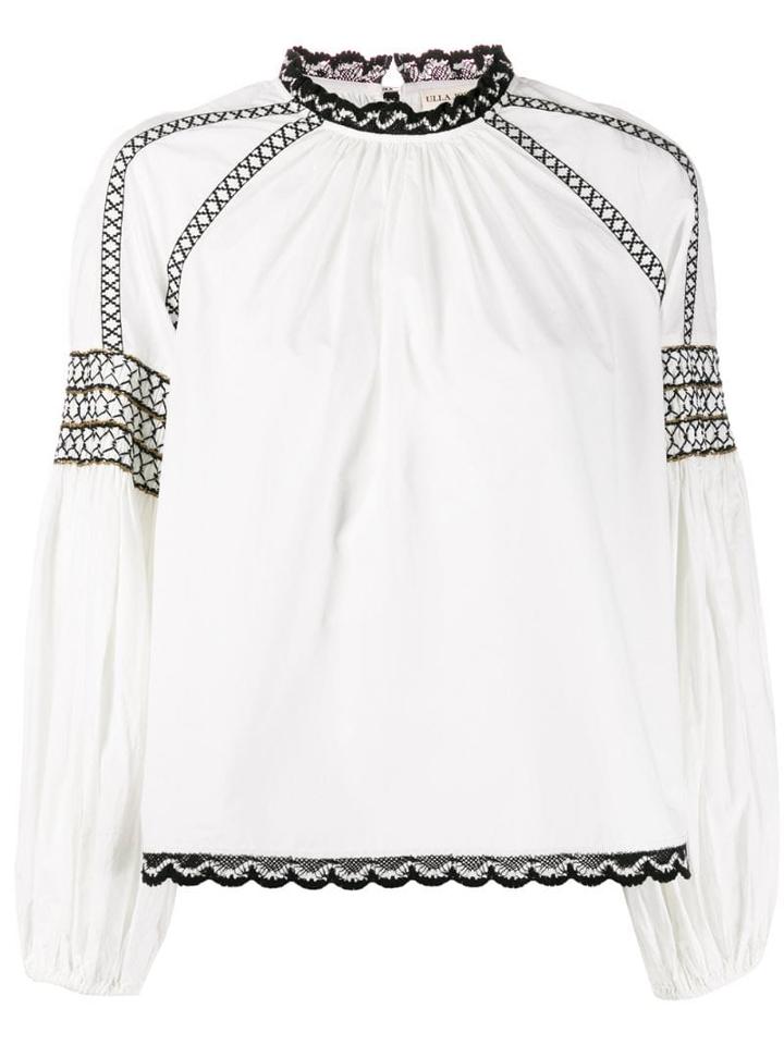 Ulla Johnson Long Sleeve Embroidered Blouse - White