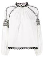 Ulla Johnson Long Sleeve Embroidered Blouse - White
