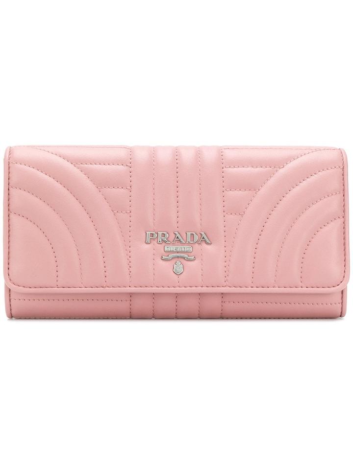 Prada Quilted Continental Wallet - Pink