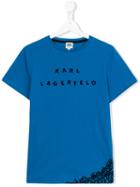 Karl Lagerfeld Kids - Letter Scramble Print T-shirt - Kids - Cotton - 16 Yrs, Boy's, Blue