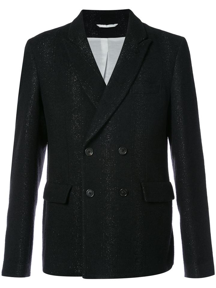 Ann Demeulemeester - Double Breasted Blazer - Men - Cotton/polyamide/polyester/wool - S, Black, Cotton/polyamide/polyester/wool