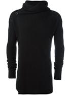 Rick Owens Hooded Cardigan, Men's, Size: Medium, Black, Polyamide/cashmere/wool