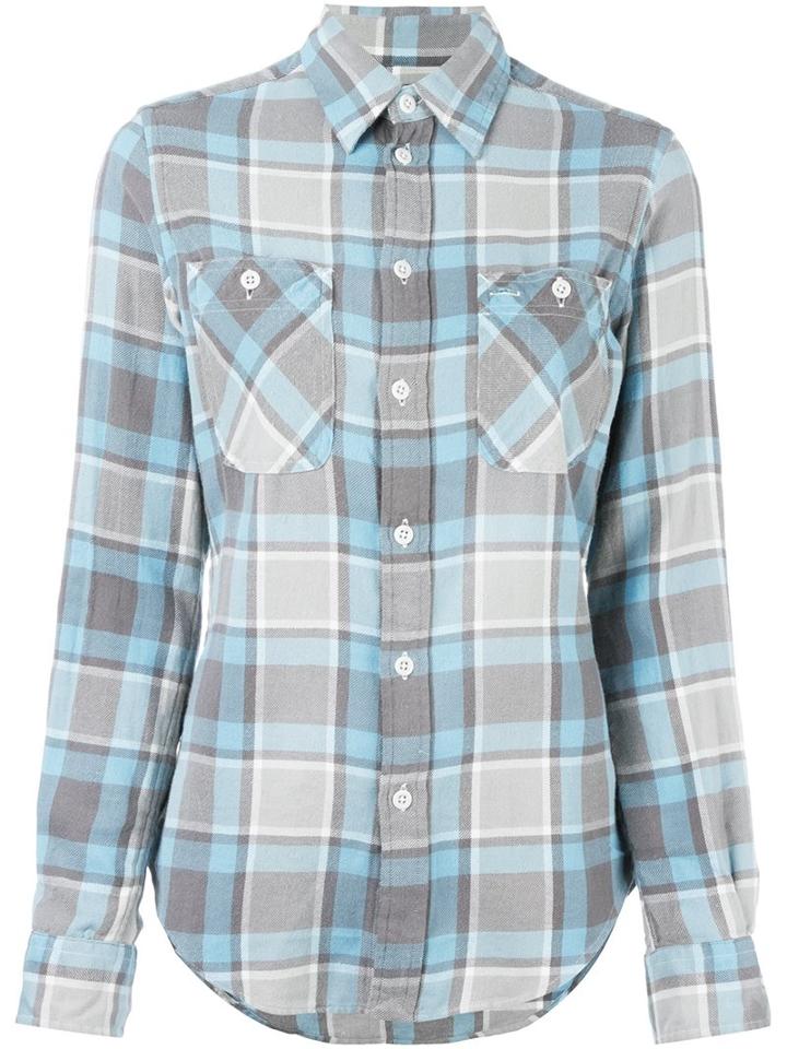 Polo Ralph Lauren Plaid Button Down Shirt, Women's, Size: Large, Blue, Cotton