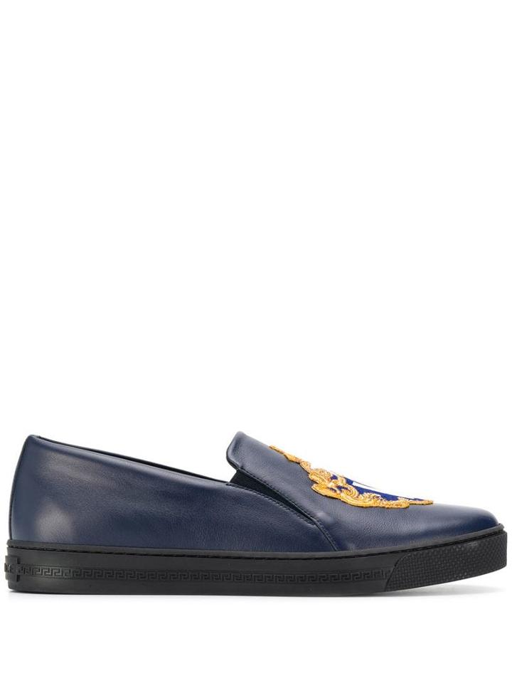 Versace Embroidered Sneakers - Blue