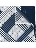 Lanvin Vintage Pattern Print Scarf, Adult Unisex, Blue