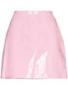 Staud Murray Mini Patent Leather Skirt - Pink