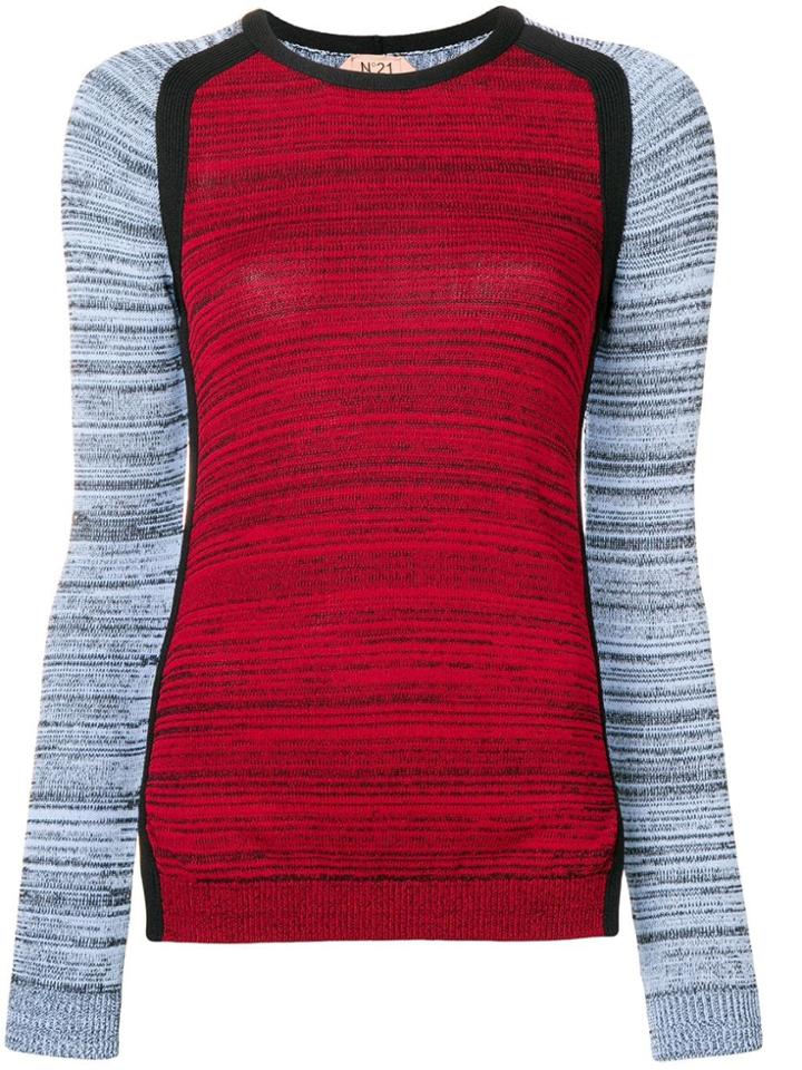 No21 Contrast Sleeve Jumper - Red