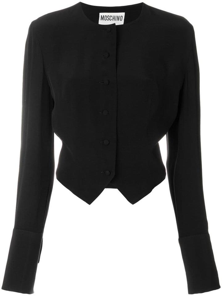 Moschino Pre-owned Cropped Buttoned Jacket - Black