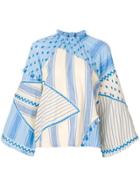 Dodo Bar Or Jabir Gathered Neck Blouse - Blue
