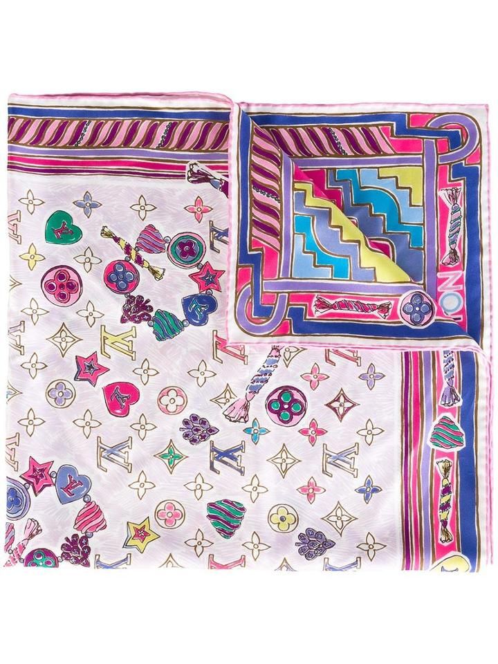 Louis Vuitton Vintage Printed Scarf, Women's, Pink/purple