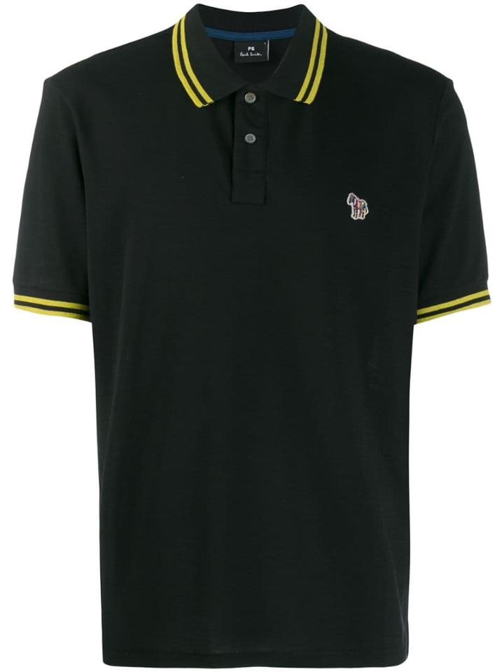 Ps Paul Smith Stripe Trim Polo Shirt - Black
