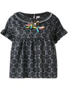 Antonio Marras - Embellished Babydoll Blouse - Women - Cotton/polyester/acetate/viscose - 38, Black, Cotton/polyester/acetate/viscose