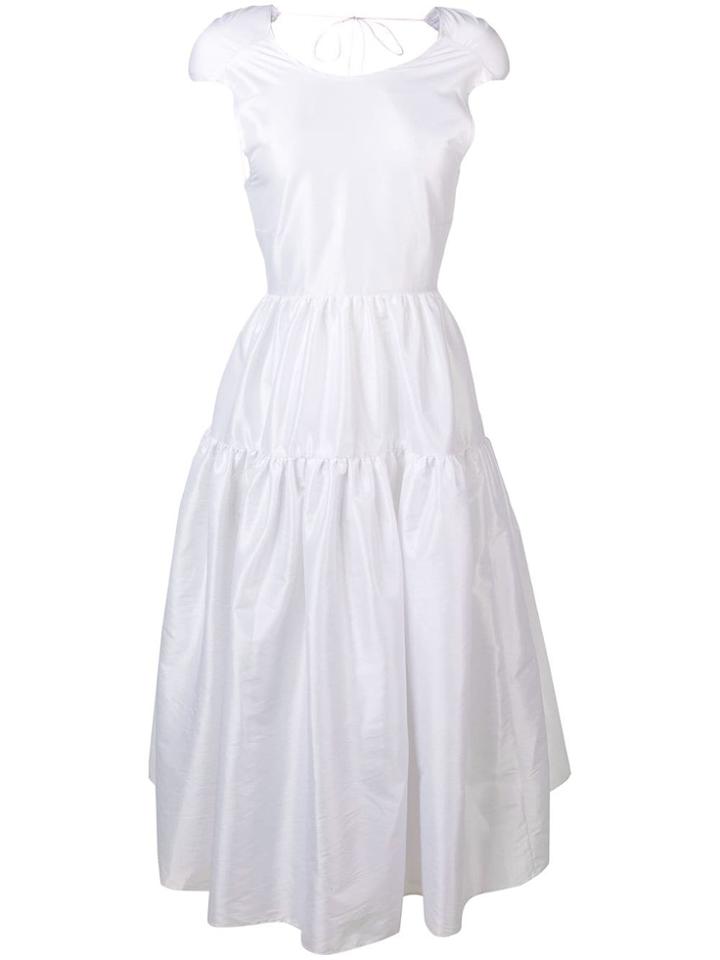 Cecilie Bahnsen Tiered Evening Dress - White