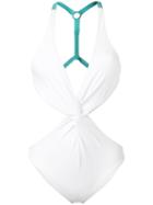 Cut-out Swimsuit - Women - Polyamide/spandex/elastane - S, White, Polyamide/spandex/elastane, Fleur Of England
