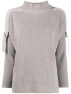 Lorena Antoniazzi High Neck D-ring Jumper - Neutrals