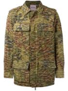 Palm Angels Camouflage Print Military Jacket, Men's, Size: 46, Green, Cotton/polyamide
