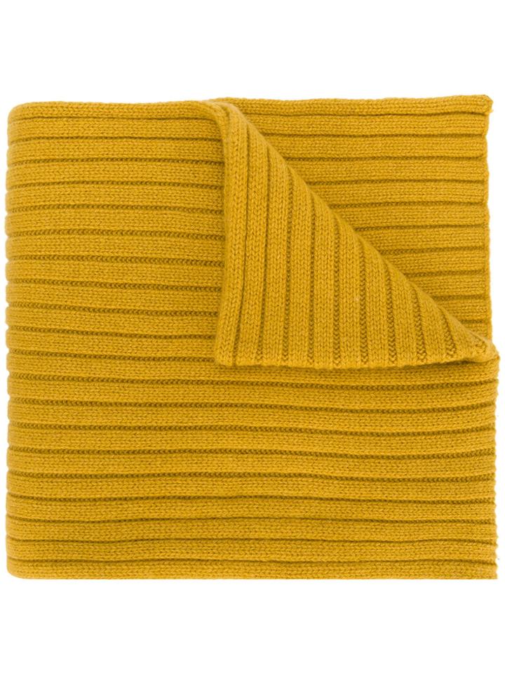 Joseph Ribbed Knit Scarf - Yellow & Orange