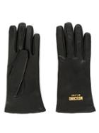 Moschino Logo Plaque Gloves - Black
