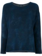 Avant Toi Blurry Pattern Sweatshirt, Women's, Size: Large, Blue, Cotton/spandex/elastane/modal