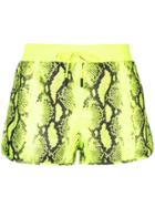 Off-white Snake Print Effect Shorts - Yellow