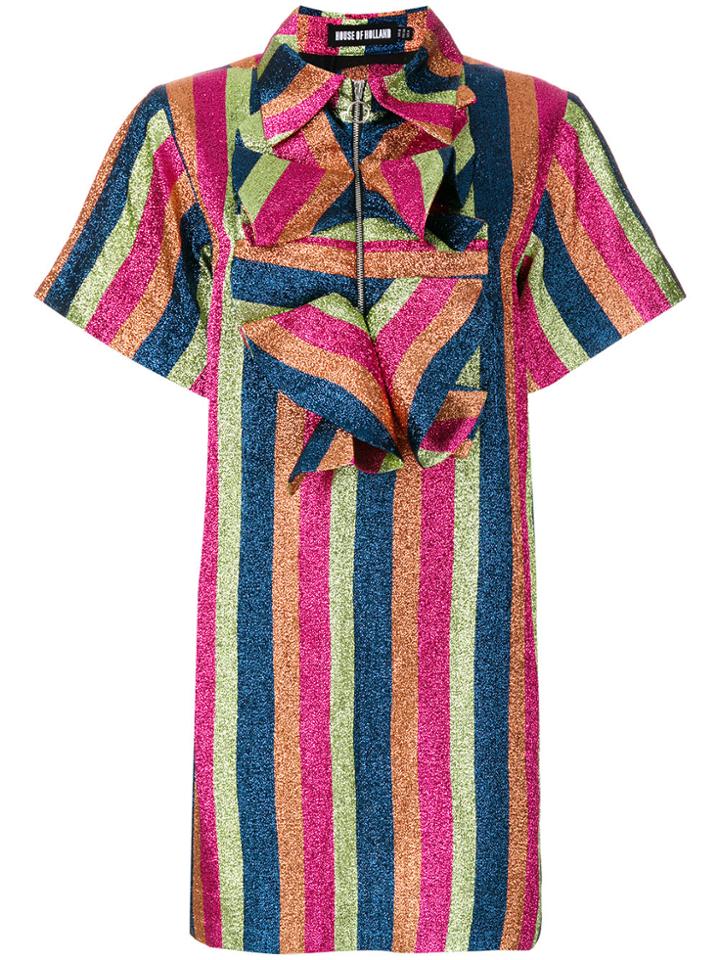 House Of Holland Metallic Striped Dress - Multicolour