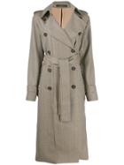 Rokh Dog-tooth Double-breasted Coat - Brown