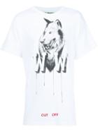 Off-white Dog Print T-shirt, Men's, Size: Large, White, Cotton