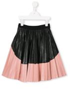 No21 Kids Colour Block Pleated Skirt, Girl's, Size: 12 Yrs, Black