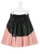 No21 Kids Colour Block Pleated Skirt, Girl's, Size: 12 Yrs, Black