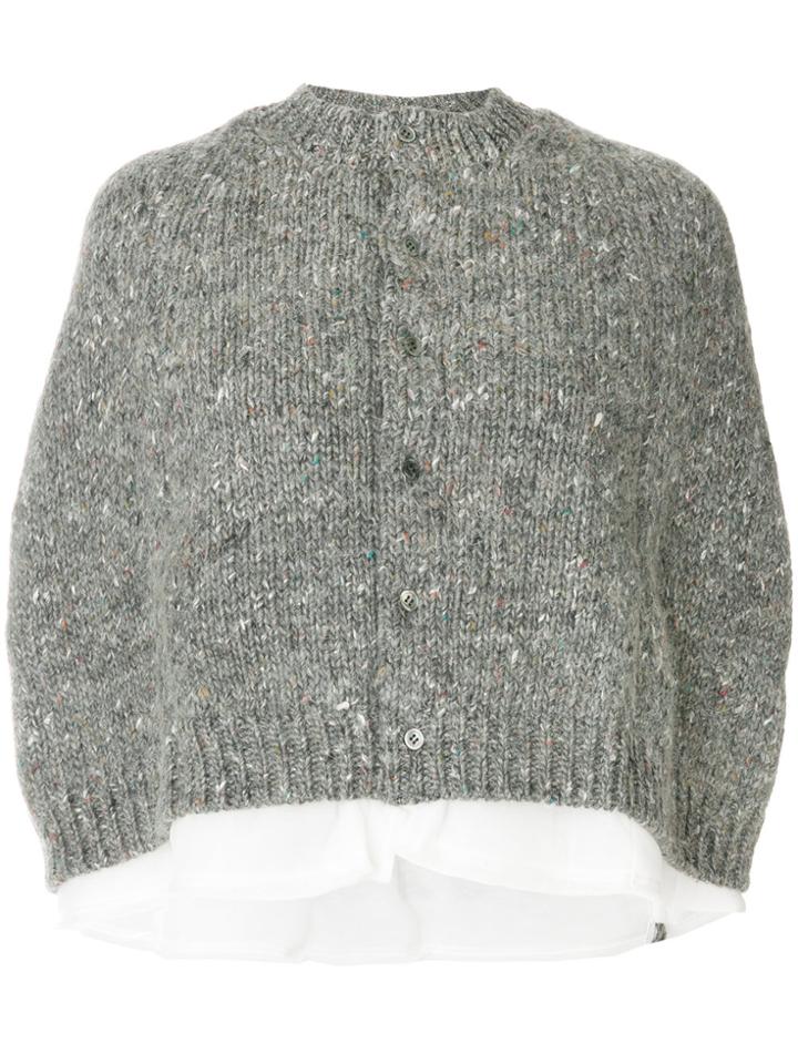 Comme Des Garçons Buttoned Cardigan Cape - Grey