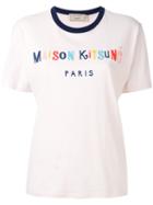 Maison Kitsuné - Lettering Logo Print T-shirt - Women - Cotton - M, Women's, Pink/purple, Cotton